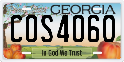 GA license plate COS4060