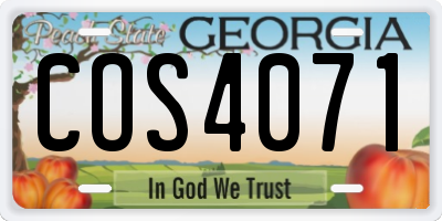 GA license plate COS4071