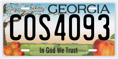 GA license plate COS4093