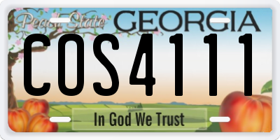 GA license plate COS4111