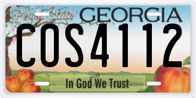 GA license plate COS4112