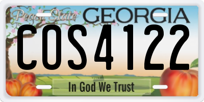 GA license plate COS4122