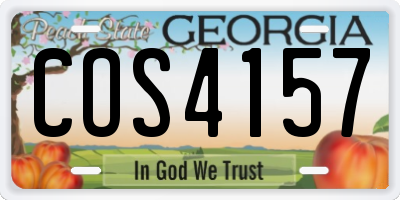 GA license plate COS4157