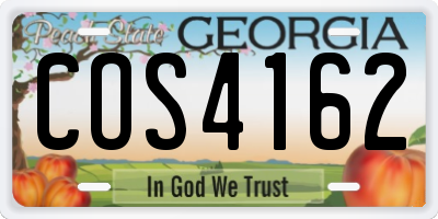 GA license plate COS4162