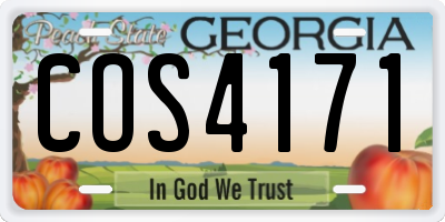 GA license plate COS4171