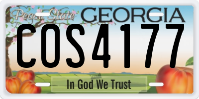 GA license plate COS4177
