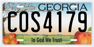 GA license plate COS4179