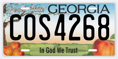 GA license plate COS4268