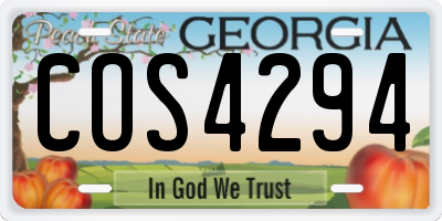 GA license plate COS4294