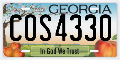 GA license plate COS4330