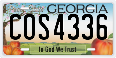 GA license plate COS4336