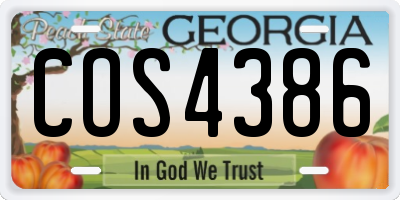 GA license plate COS4386