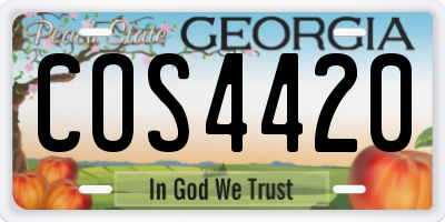 GA license plate COS4420