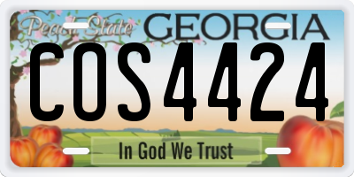 GA license plate COS4424