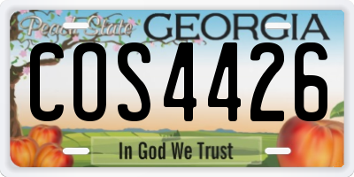 GA license plate COS4426