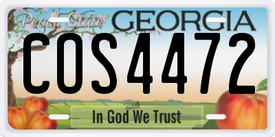 GA license plate COS4472