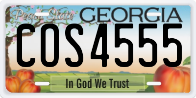 GA license plate COS4555