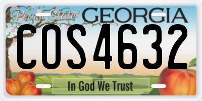 GA license plate COS4632