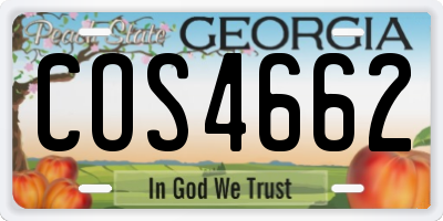GA license plate COS4662