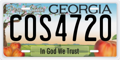 GA license plate COS4720