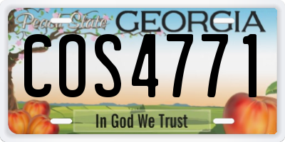 GA license plate COS4771