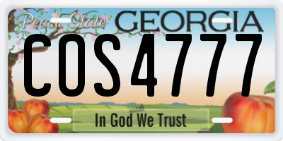 GA license plate COS4777