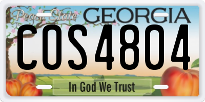GA license plate COS4804
