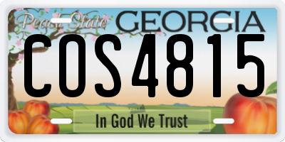 GA license plate COS4815