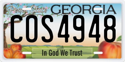 GA license plate COS4948