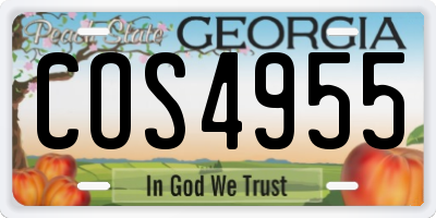 GA license plate COS4955