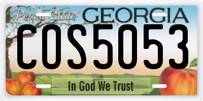 GA license plate COS5053