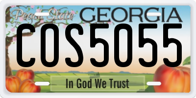 GA license plate COS5055