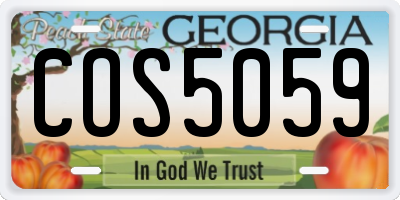 GA license plate COS5059