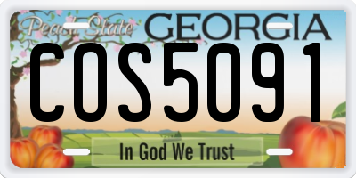 GA license plate COS5091