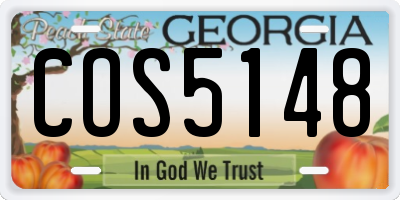 GA license plate COS5148
