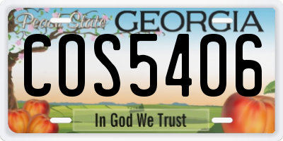 GA license plate COS5406