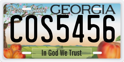 GA license plate COS5456