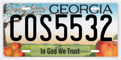 GA license plate COS5532