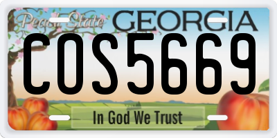 GA license plate COS5669