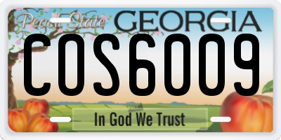GA license plate COS6009