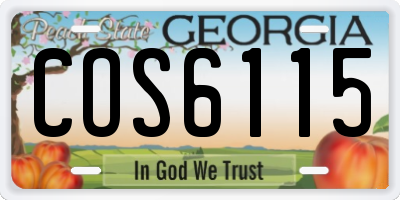 GA license plate COS6115