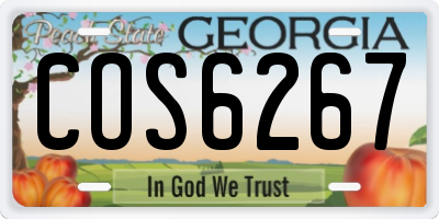 GA license plate COS6267