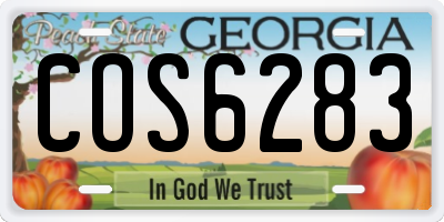 GA license plate COS6283