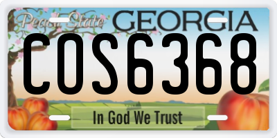 GA license plate COS6368