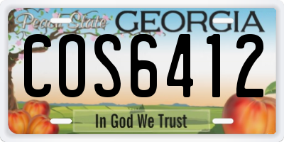 GA license plate COS6412