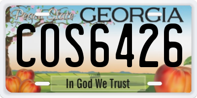 GA license plate COS6426