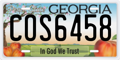 GA license plate COS6458