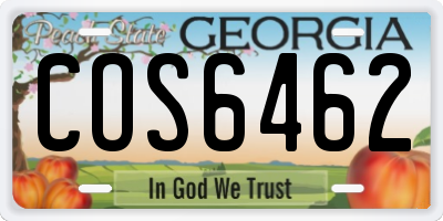 GA license plate COS6462