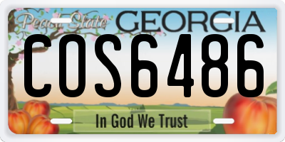 GA license plate COS6486