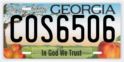 GA license plate COS6506